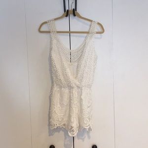 Adorable White Crochet Romper
